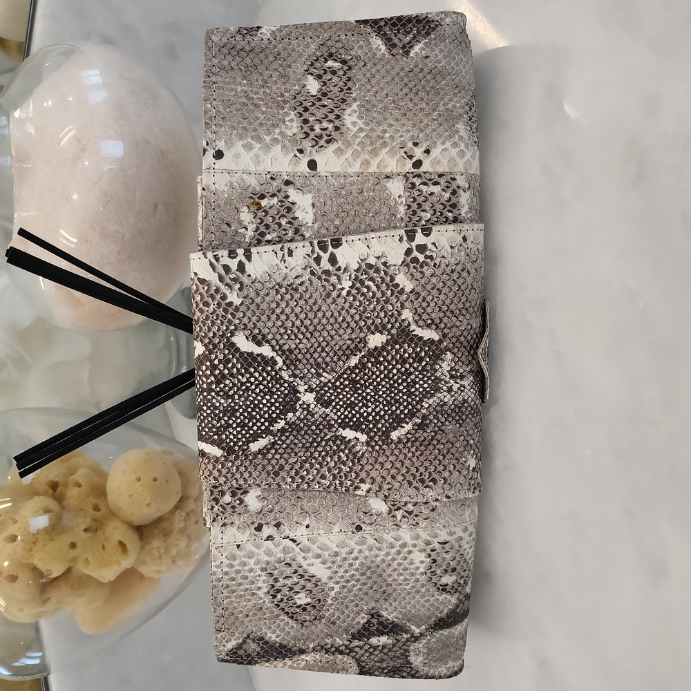 Snakeskin/ Leather Clutch Bag - Picture 3 of 9